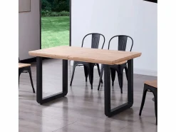 Mesa de comedor extensible Roma roble Nordish/negro 77x140x80 cm Adec Color natural oscuro Sale