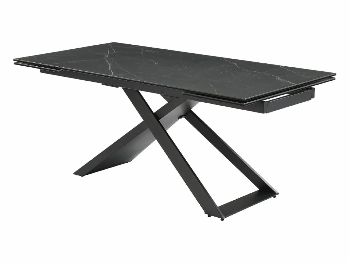 Mesa de comedor extensible de cerámica y metal - - XERENA de Pascal MORABITO^Maison Céphy Outlet