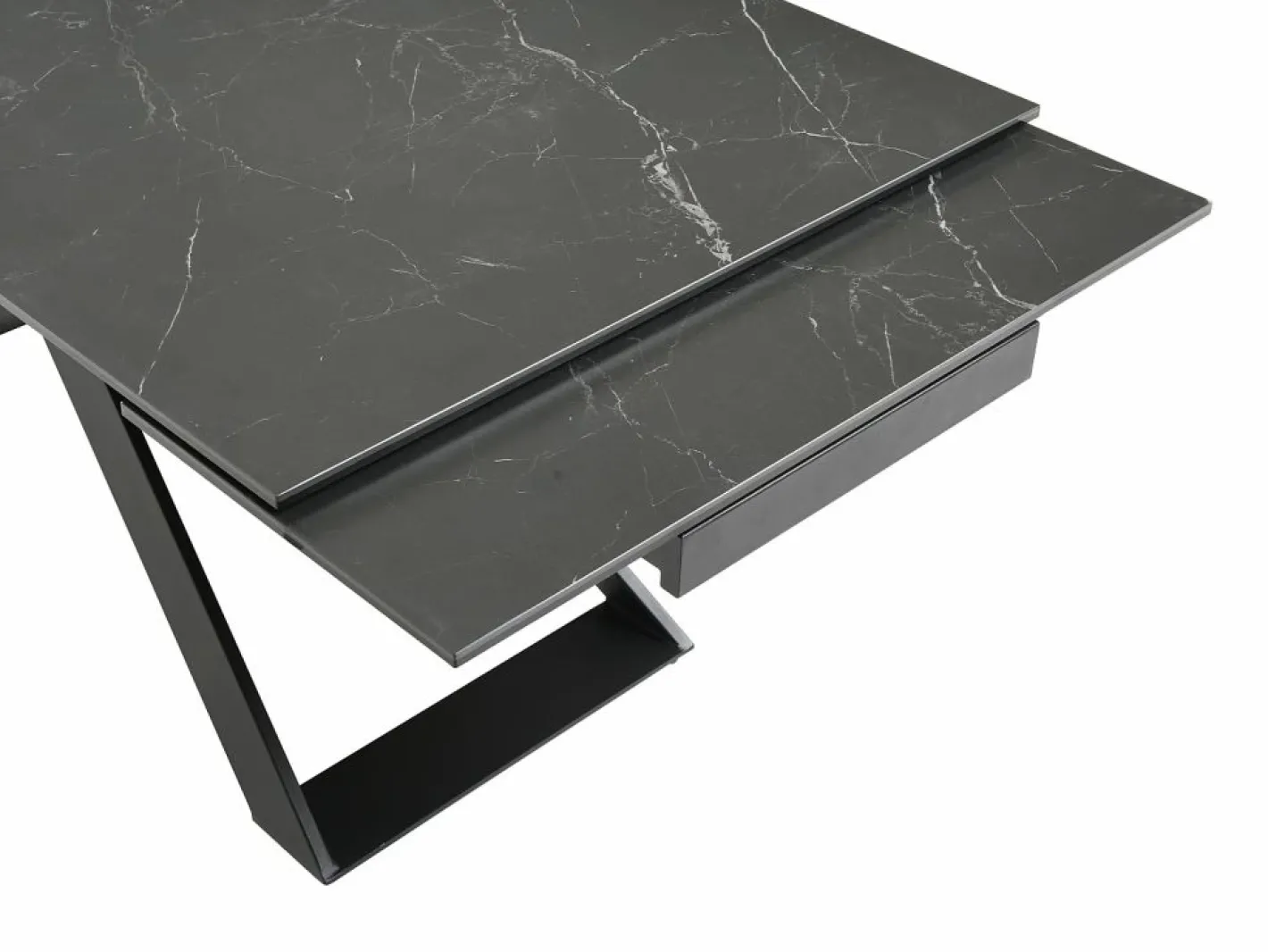 Mesa de comedor extensible de cerámica y metal - - XERENA de Pascal MORABITO^Maison Céphy Outlet