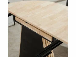 Mesa de comedor Grove redonda extensible nordish 76x120-160-200x120 cm^ADEC Online