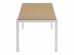 MYLIA Mesa de comedor jardín extensible aluminio poliwood L.170/230 cm - Natural claro - MACILA Blanco Outlet