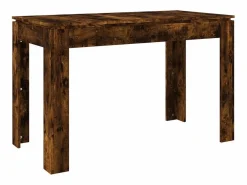 Clicnbuy Mesa de comedor madera contrachapada roble ahumado 120x60x76 cm Marru00f3n New
