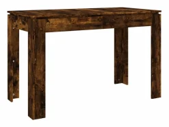Clicnbuy Mesa de comedor madera contrachapada roble ahumado 120x60x76 cm Marru00f3n New