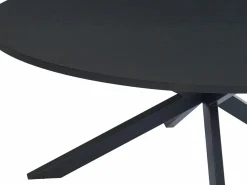 Vente-unique Mesa de comedor para 8 personas, chapa de roble y metal - - LINIOMA Negro Clearance