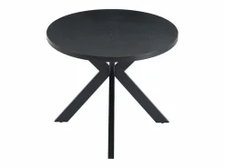 Vente-unique Mesa de comedor para 8 personas, chapa de roble y metal - - LINIOMA Negro Clearance