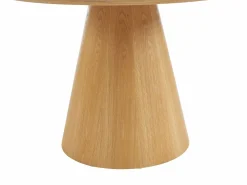 Vente-unique Mesa De Comedor|Mesa de comedor para 4 personas en cerámica y chapado - Efecto mármol blanco y natural - ANTALIZA