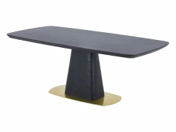 Vente-unique Mesa De Comedor|Mesa de comedor para 8 personas con chapado de fresno y metal - y dorado - DYLORA