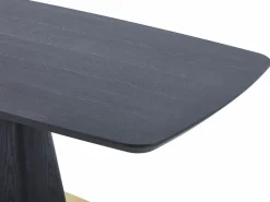 Vente-unique Mesa De Comedor|Mesa de comedor para 8 personas con chapado de fresno y metal - y dorado - DYLORA