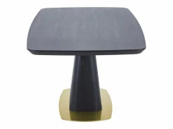 Vente-unique Mesa De Comedor|Mesa de comedor para 8 personas con chapado de fresno y metal - y dorado - DYLORA
