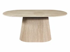 Vente-unique Mesa de comedor para 8 personas de mármol artificial - Efecto travertino - TIFULI Beige Online