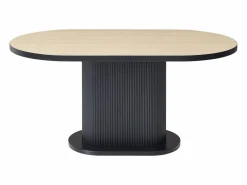 Vente-unique Mesa de comedor para 6 personas en MDF - Natural y Negro - CALIENO Negro / Color natural claro Outlet