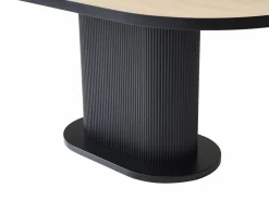 Vente-unique Mesa de comedor para 6 personas en MDF - Natural y Negro - CALIENO Negro / Color natural claro Outlet
