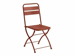 MYLIA Mesa de comedor plegable de jardín de metal mesa de 60 cm 2 sillas plegables - MIRMANDE Terracota Best