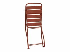 MYLIA Mesa de comedor plegable de jardín de metal mesa de 60 cm 2 sillas plegables - MIRMANDE Terracota Best