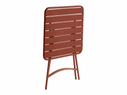 MYLIA Mesa de comedor plegable de jardín de metal mesa de 60 cm 2 sillas plegables - MIRMANDE Terracota Best