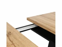 Mesa de comedor rectangular - Mesa de comedor con espacio de almacenamiento y tablero de madera - retráctil - para cocina y sala de estar^ Outlet