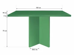 Mesa De Comedor|Mesa de comedor rectangular lacada MDF 3cm Emeralda 90x120cm
