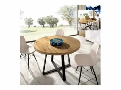 Mesa De Comedor Redonda Extensible Diseño Industrial Edison^Befara Discount