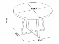 Mesa De Comedor Redonda Extensible Diseño Industrial Edison^Befara Discount