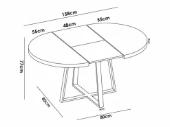 Mesa De Comedor Redonda Extensible Diseño Industrial Edison^Befara Discount