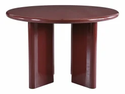 Vente-unique Mesa de comedor redonda para 4 personas de MDF - Burdeos - LUKAVO Granate