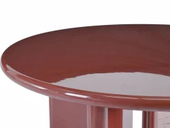 Vente-unique Mesa de comedor redonda para 4 personas de MDF - Burdeos - LUKAVO Granate