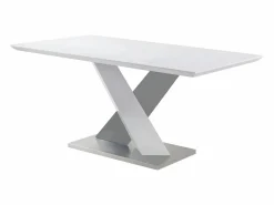 Mesa de comedor SALVA para 6 personas en MDF lacado blanco y acero^Vente-unique Best