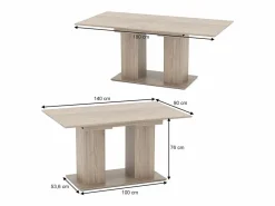 Mesa de comedor sonoma 140x90x76 dix^Vicco Discount