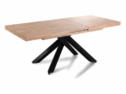 Mesa de comedor Xena extensible forma rectangular roble Nordish/negro 76x140-180-220x90 cm^ADEC Clearance