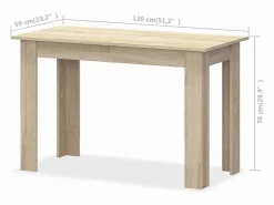 Mesa de comedor y bancos 3 piezas madera ingeniería roble^vidaxl Clearance