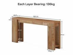 Tribesigns Mesa de Consola 160 x 29,5 x 85 cm, Mesa auxiliar, Mesa de Pasillo, Mesa Baja para pequeños espacios Color natural claro Outlet