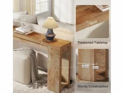 Tribesigns Mesa de Consola 160 x 29,5 x 85 cm, Mesa auxiliar, Mesa de Pasillo, Mesa Baja para pequeños espacios Color natural claro Outlet