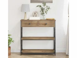 Clicnbuy Consola|Mesa de Consola con cajón Roble artisan 75 x 28 x 75 cm
