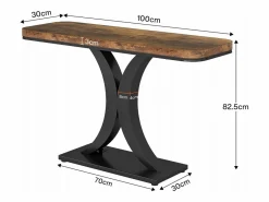 Tribesigns Consola|Mesa de Consola Industrial, Mesa estrecha de vestíbulo de 100 cm con Base geométrica, Mesa auxiliar de Pasillo Rústica para Salón, entrada