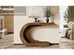 Tribesigns Consola|Mesa de consola, Mesa de comedor vintage, 110 x 35 x 75 cm, Mueble de consola para la entrada