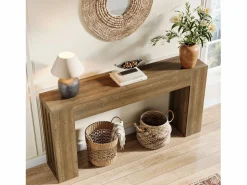 Mesa de consola rectangular de 160 cm de largo, mesa de entrada rectangular detrás del sofá^Tribesigns Outlet
