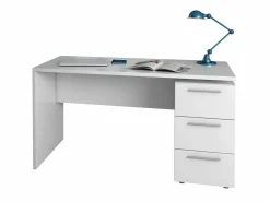 Loungitude Mesa de despacho con 3 cajones Theon Blanco New