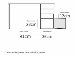 Mesa De Ordenador|Mesa de despacho Kiroba acabado roble gold/blanco, 76cm(alto) 137.5cm(ancho) 67cm(fondo)