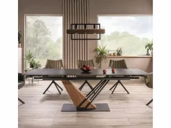 MSO Mesa Extensible|Mesa De Comedor|Mesa de diseño extensible Viro 180-240cm efecto metal y mármol