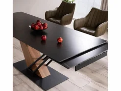 MSO Mesa Extensible|Mesa De Comedor|Mesa de diseño extensible Viro 180-240cm efecto metal y mármol