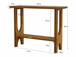 Tribesigns Consola|Mesa de entrada de 105 cm con espacio de almacenamiento, moderna mesa de consola de dos niveles con patas de madera maciza para salón y pasillo
