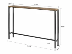 Mesa de Entrada Recibidor Mesa de Consola MDF y Hierro 120 x 80 x 20 cm FSB19-XL-N ES^Sobuy