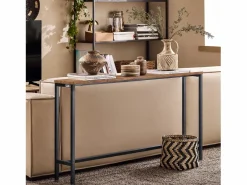 Mesa de Entrada Recibidor Mesa de Consola MDF y Hierro 120 x 80 x 20 cm FSB19-XL-N ES^Sobuy