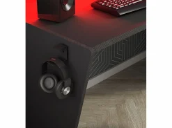 Cambia tus muebles Mesa Gaming|Mesa de escritorio gaming de 86x150x47 cm en color con almacenaje y luces LED Touma