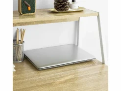Sobuy Mesa De Ordenador|Mesa de Escritorio Mesa de Ordenador con 2 cajones y 1 Estante L81 cm x P50cm x H100cm FWT63-N ES