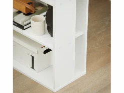 Mesa de Escritorio, Mesa de Ordenador con un cajón y 4 estantes,Color , L 101 x H 76 cm,FWT35-W ES^Sobuy Clearance