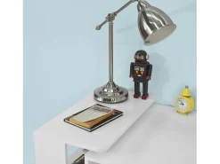 Mesa de Escritorio, Mesa de Ordenador con un cajón y 4 estantes,Color , L 101 x H 76 cm,FWT35-W ES^Sobuy Clearance