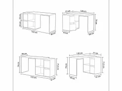 Mesa de escritorio multiposición Spacio Blanco Artik (Blanco Mate)^duehome Online