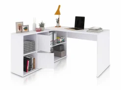 duehome Consola Escritorio|Mesa de escritorio multiposición en blanco mate 136x139 cm Move Blanco Artik (Blanco Mate)