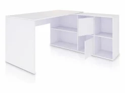 duehome Consola Escritorio|Mesa de escritorio multiposición en blanco mate 136x139 cm Move Blanco Artik (Blanco Mate)